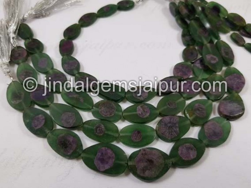 Watermelon Sapphire Smooth Slice Beads